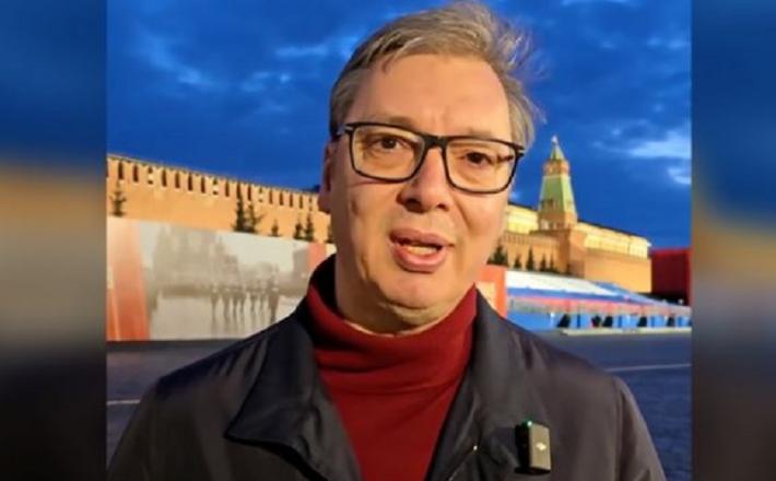 Aleksandar Vučić na Rdečem trgu Vir: X, posnetek zaslona