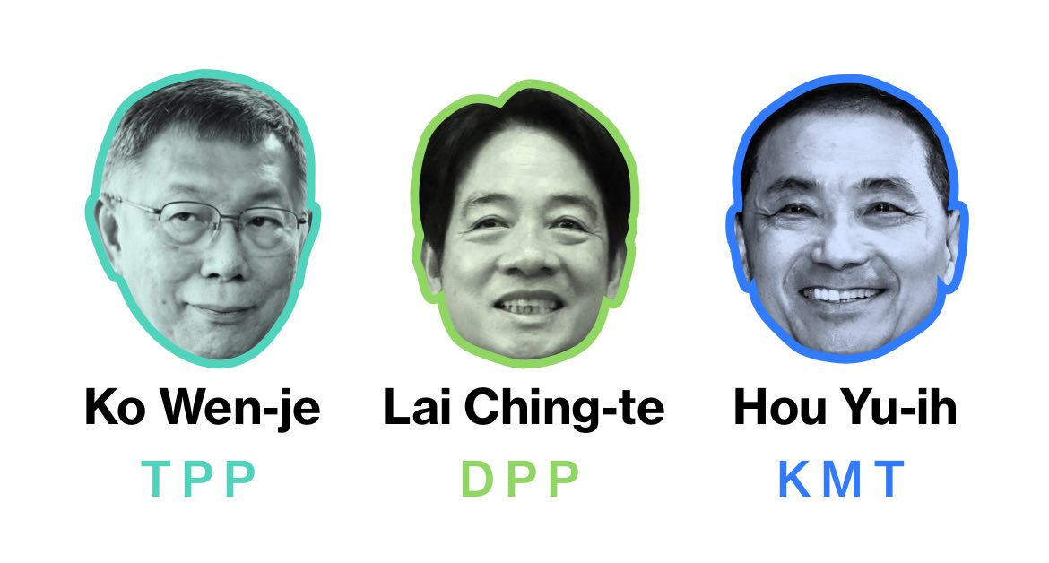 Voditelji treh največjih strank na Tajvanu