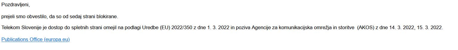 Blokada ruskih spletnih strani