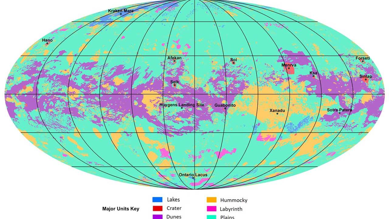 Geografska karta Titana