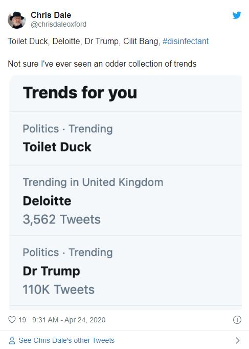 Trendi na Twittu po Trumpovem nastopu