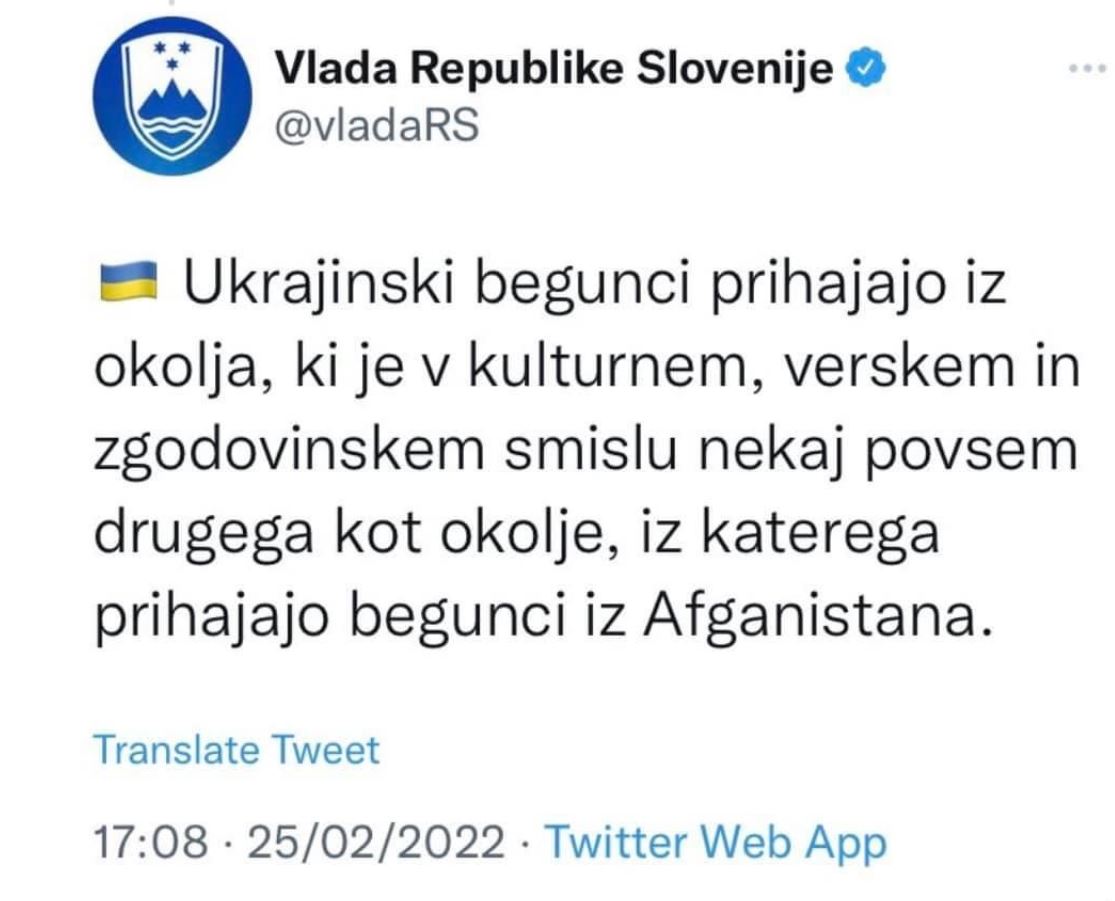 Tvit slovenske vlade