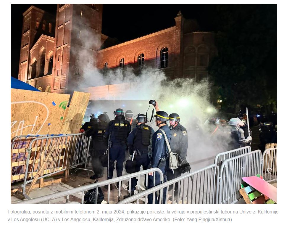 Protest pred UCLA  Vir: Xinhua