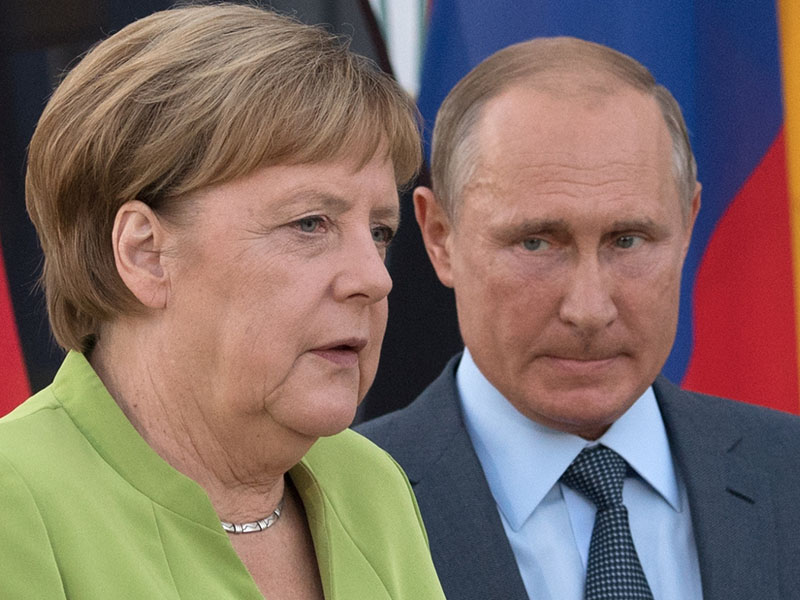Angela Merkel in Vladimir Putin