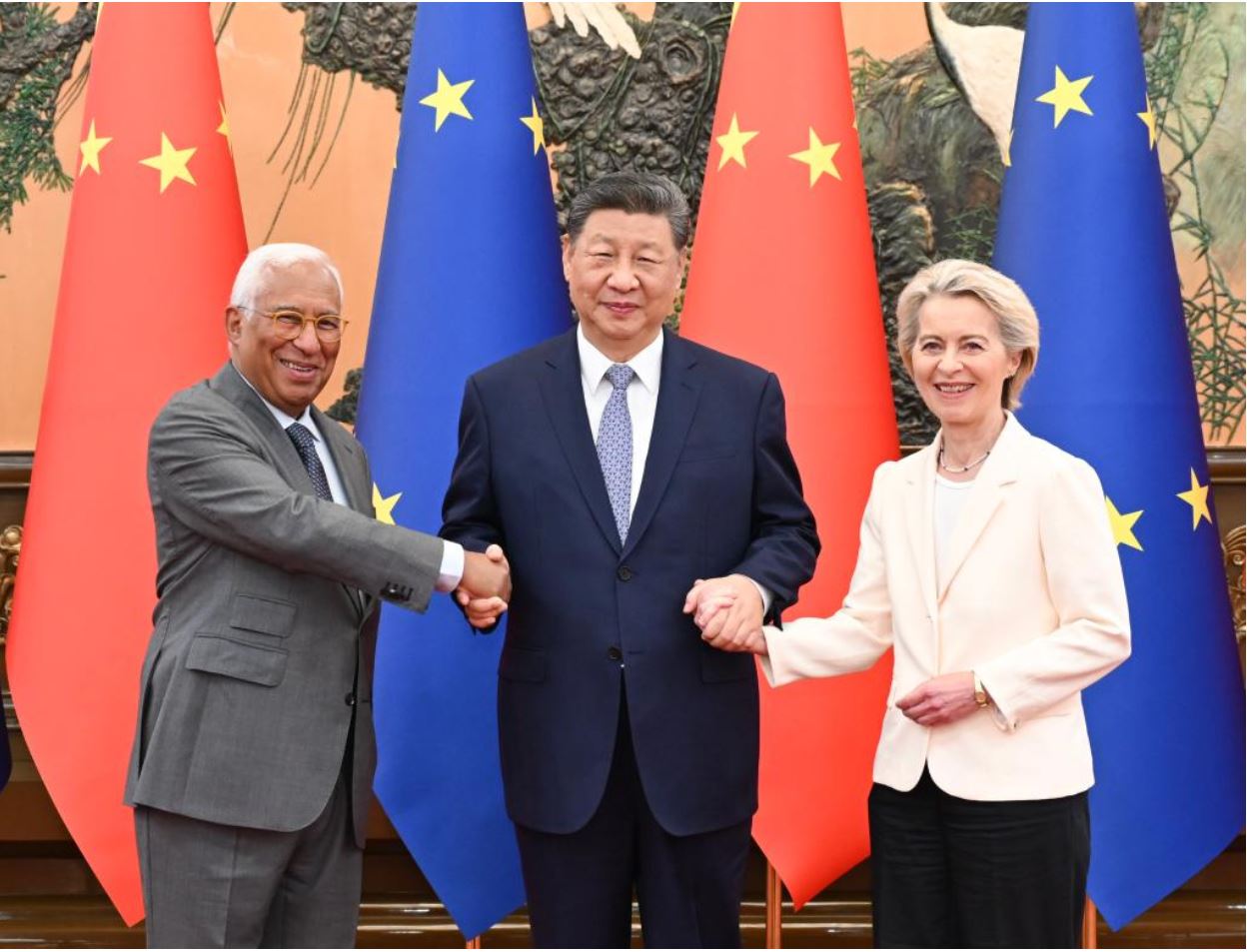 Antonio Costa, Xi Jinping in Ursula von der Layen Vir: Xinhua/Xie Huanchi