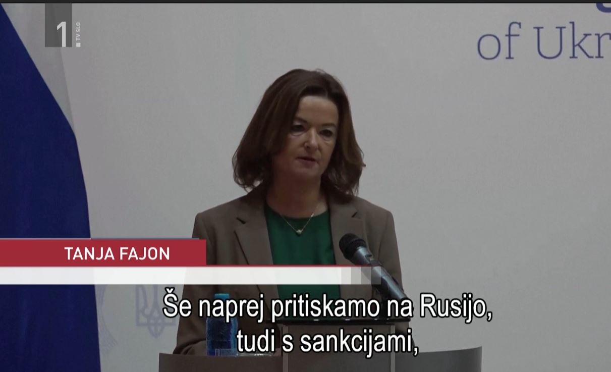 Tanja Fajon znova v Kijevu... Vir: RTV SLO, posnetek zaslona Tanja Fajon znova v Kijevu...Vir: RTV SLO