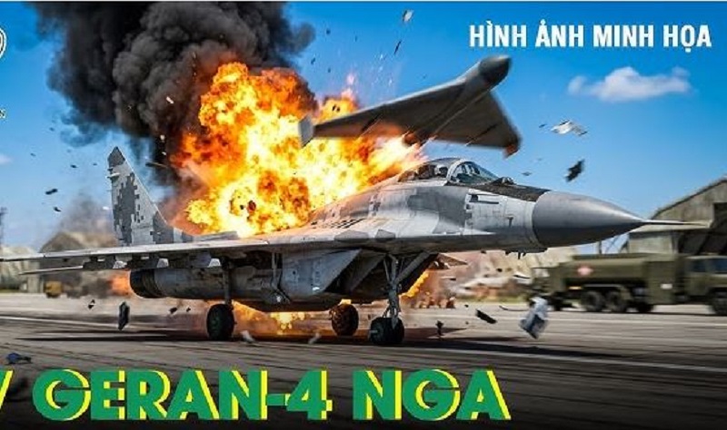MiG-29 in Geran v zadnjem spopadu - upodobitev