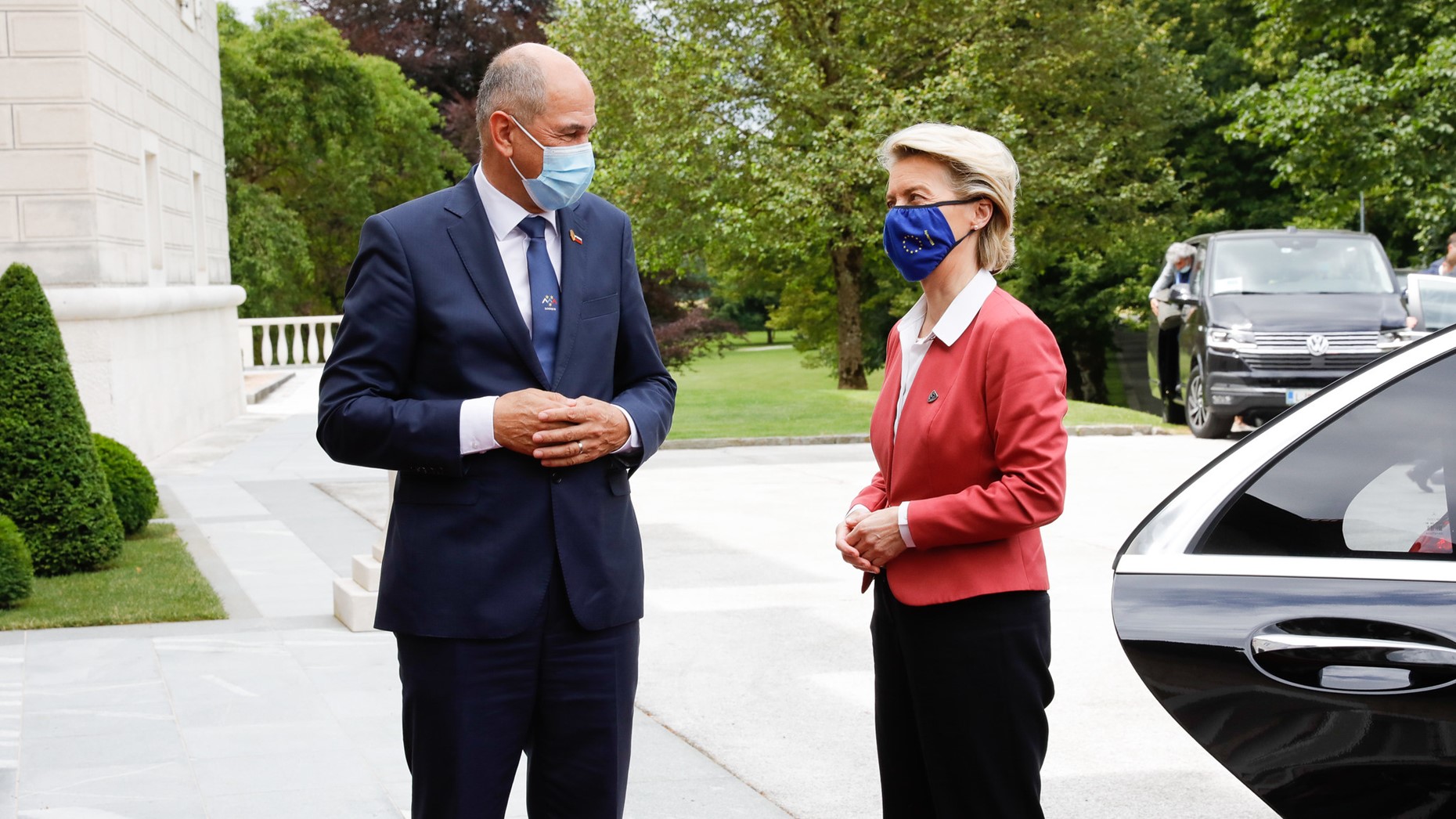 Janez Janša in Vov der Leynova  Vir: EU