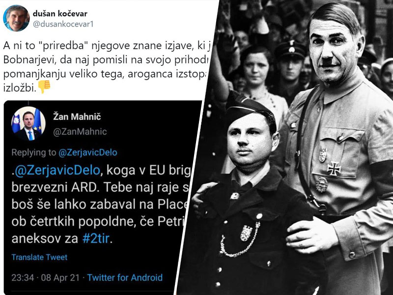 Janša in Mahnič v uniformah vzornikov