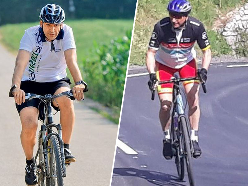 Janša in Pahor na kolesih