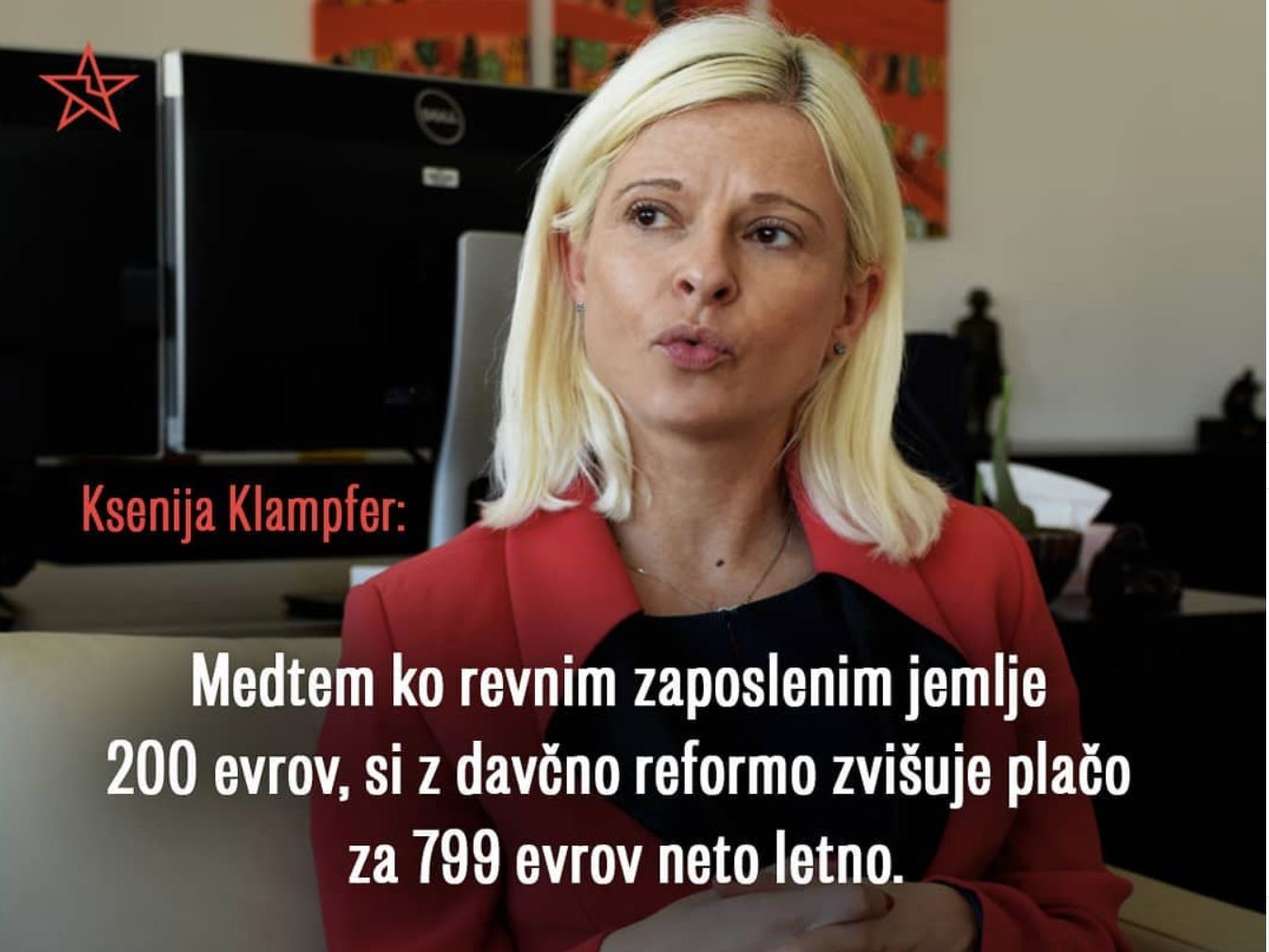 Ksenija Klampfer - tvit Levice