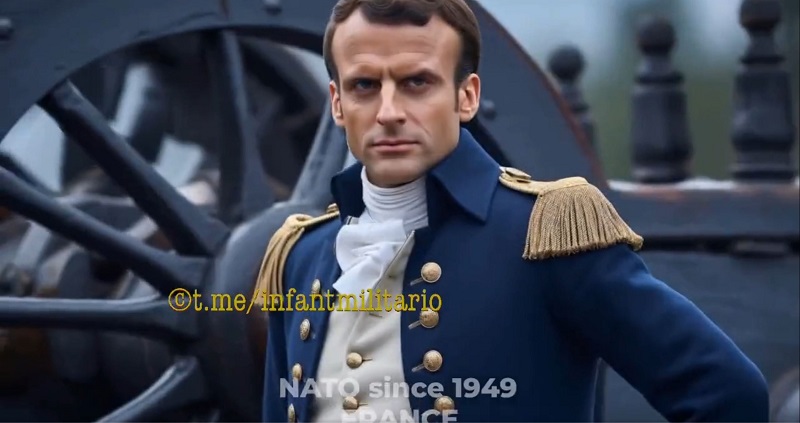Macron v propagandnem filmu NATO - kot Napoleon? Bo tudi končal - enako?
