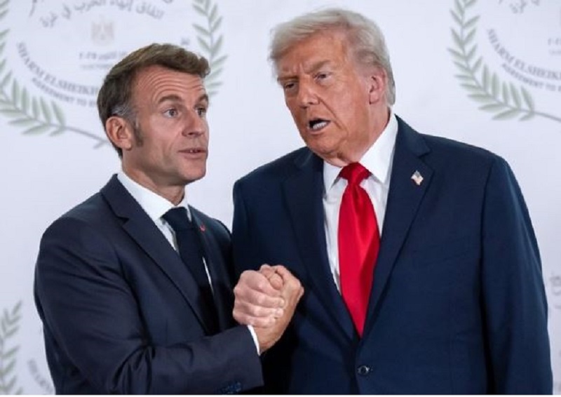 Macron in Trump Vir: X