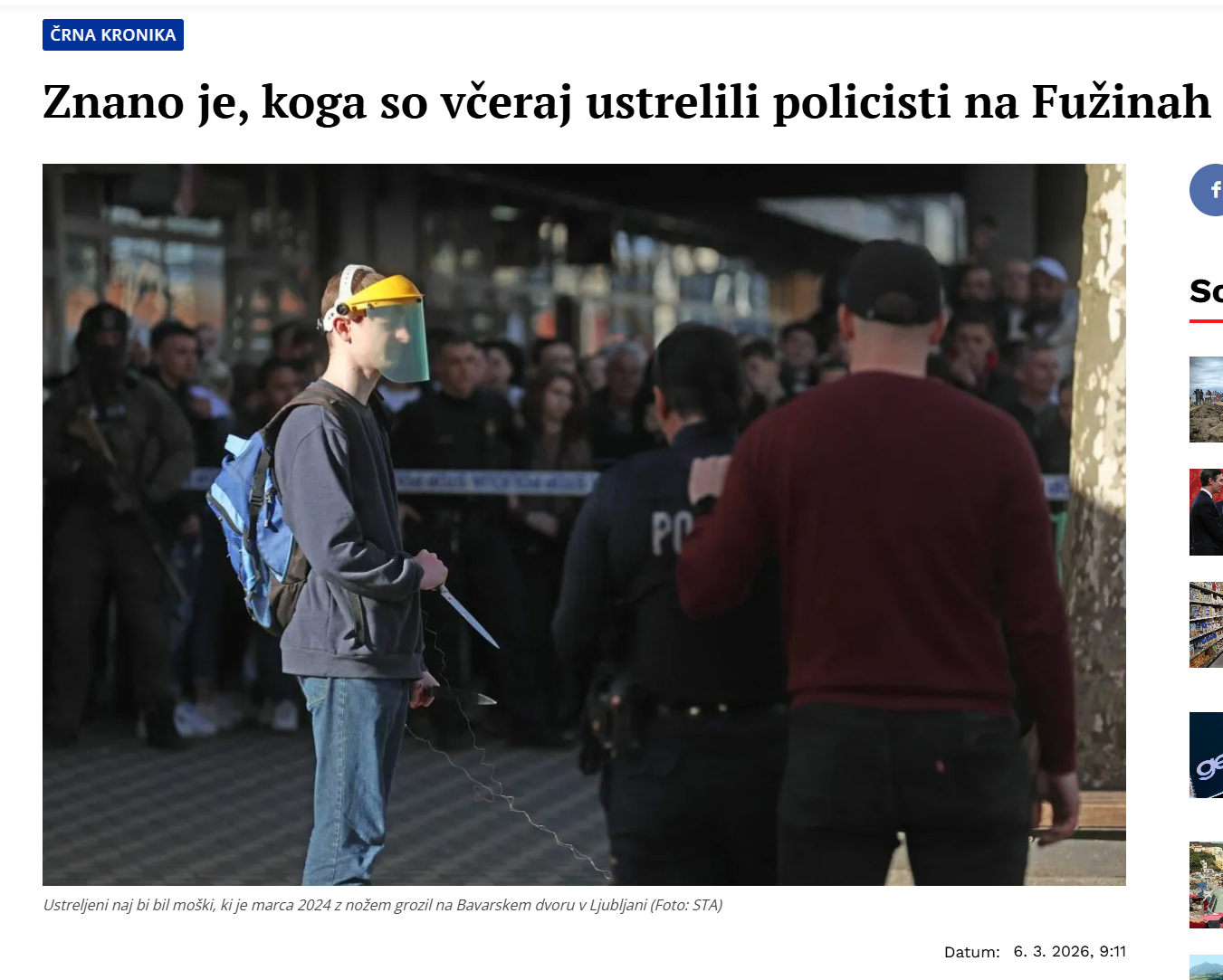 Poročanje Nova24TV Vir: Posnetk zaslona
