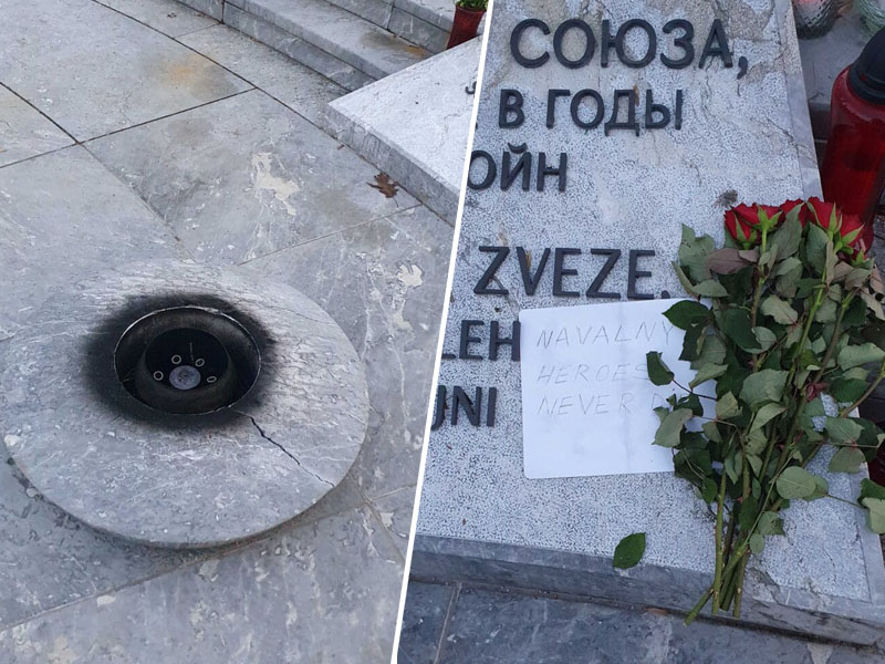 Oskrunitev spomenika ruskim in sovjetskim vojakom