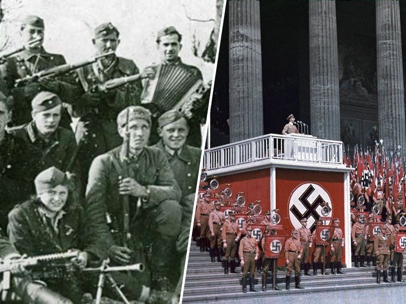 Partizani na Menini planini in Hitler ob govoru