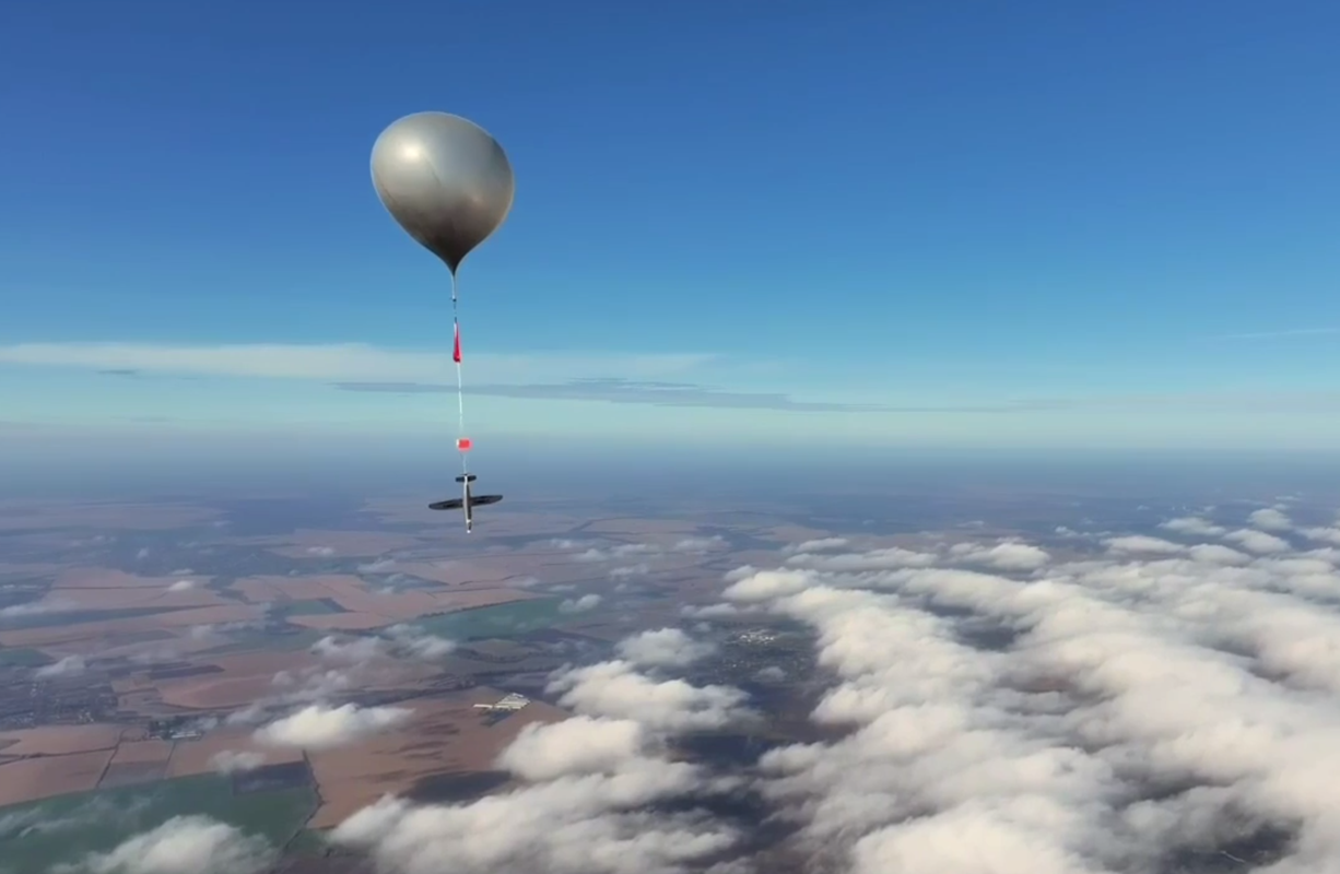Balon in dron...Vir: Telegram