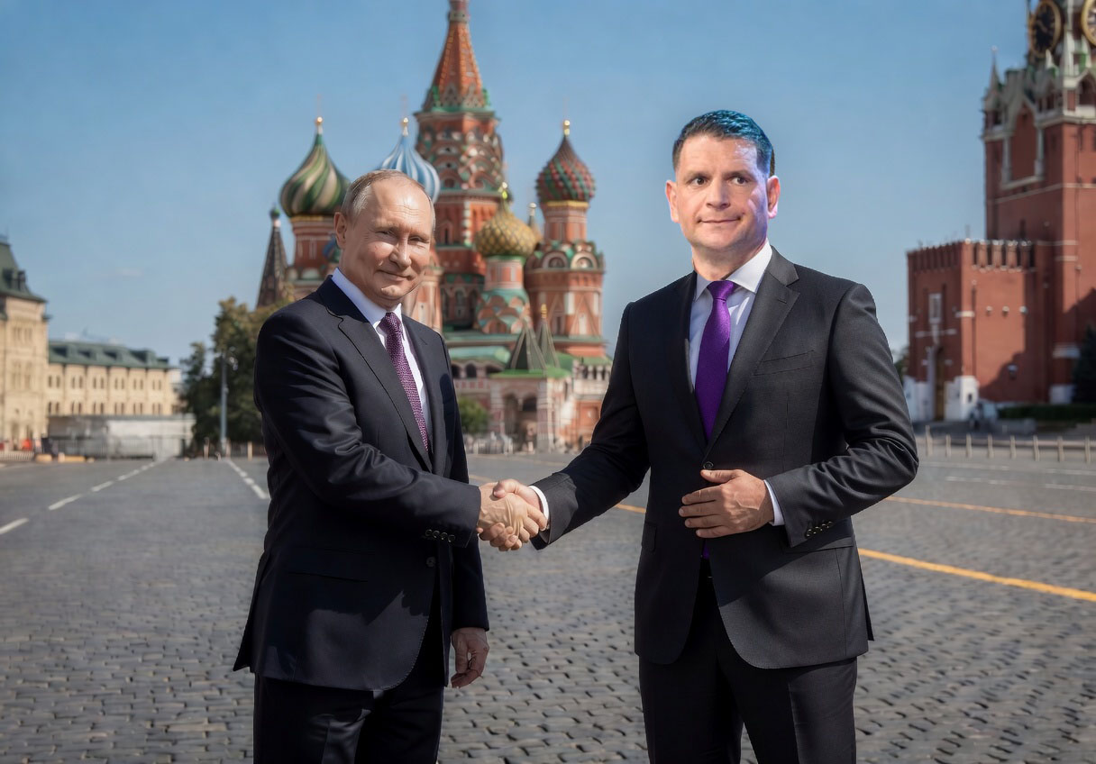 Morda že kmalu? Putin in Stevanović Vir: Fotomontaža Grok AI, Insajder.com