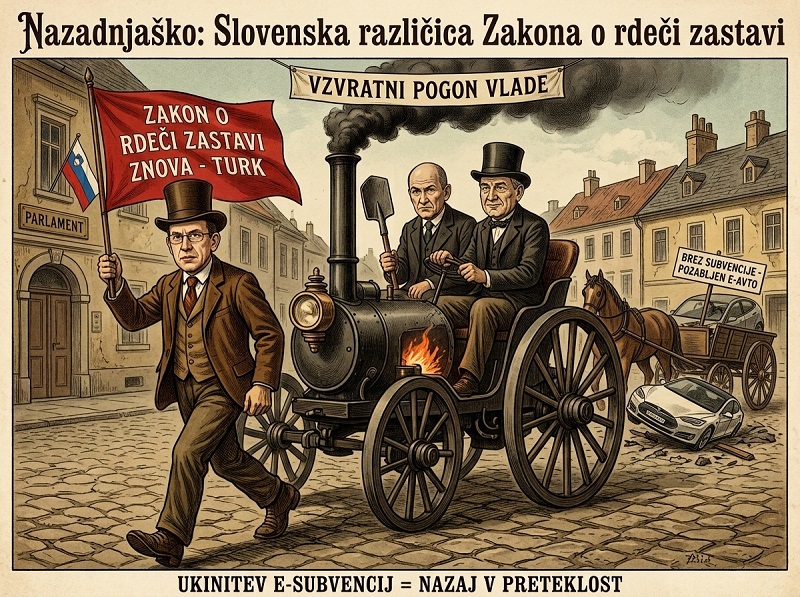 Zakon o rdeči zastavi po slovensko, ilustracija AI
