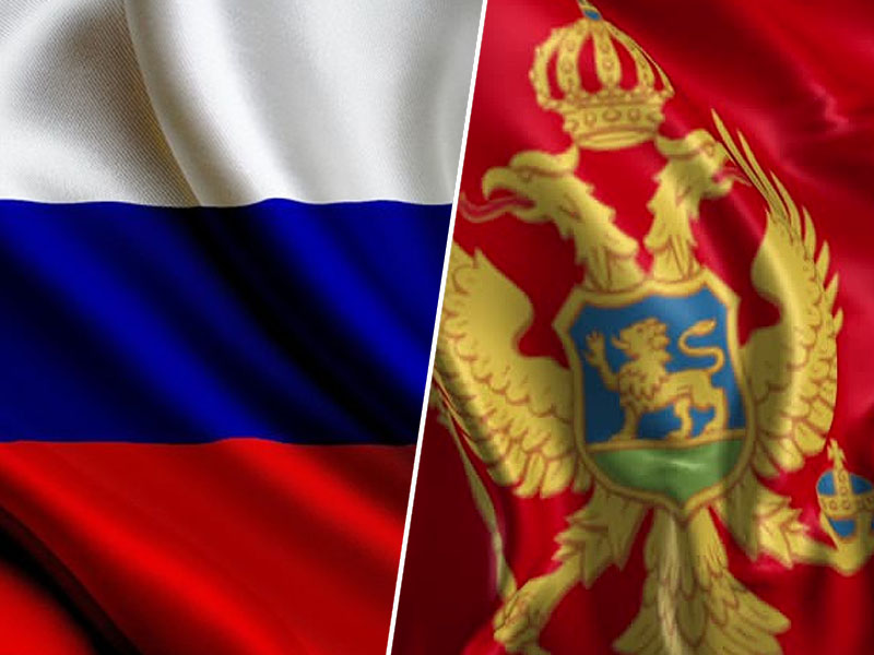 Rusija in Črna gora zastava