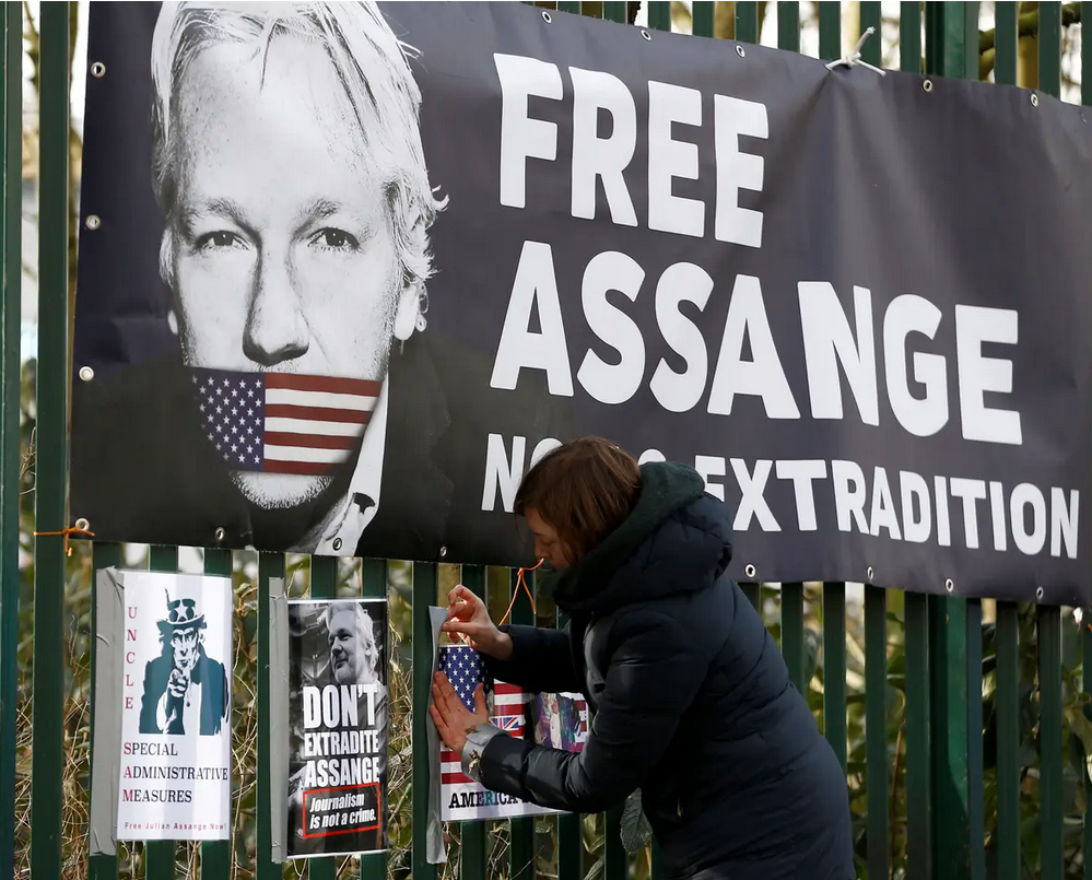 Svoboda za Juliana Assangea. Vir: Twitter