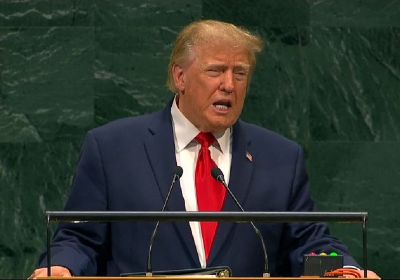Trump grozi z uničenjem Irana - tokrat v OZN Vir: X, posnetek zaslona