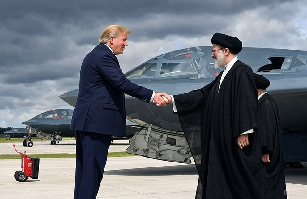 Trump in Hamenej - dogovor sovražnikov? Vir: X, Grok