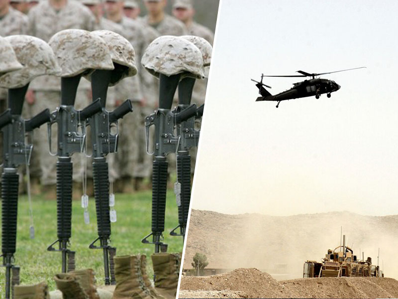 Vojaki ZDA v Afganistanu - helikopter nad mestom napada