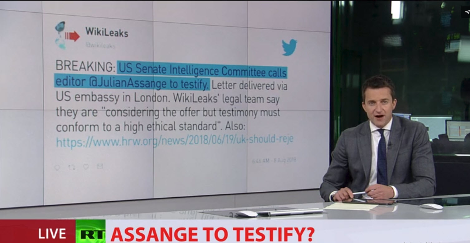 Poročanje RT - Assange